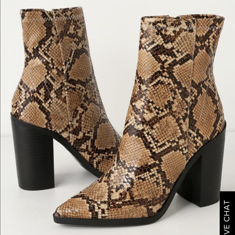 Lulu’s Snake Print Booties
